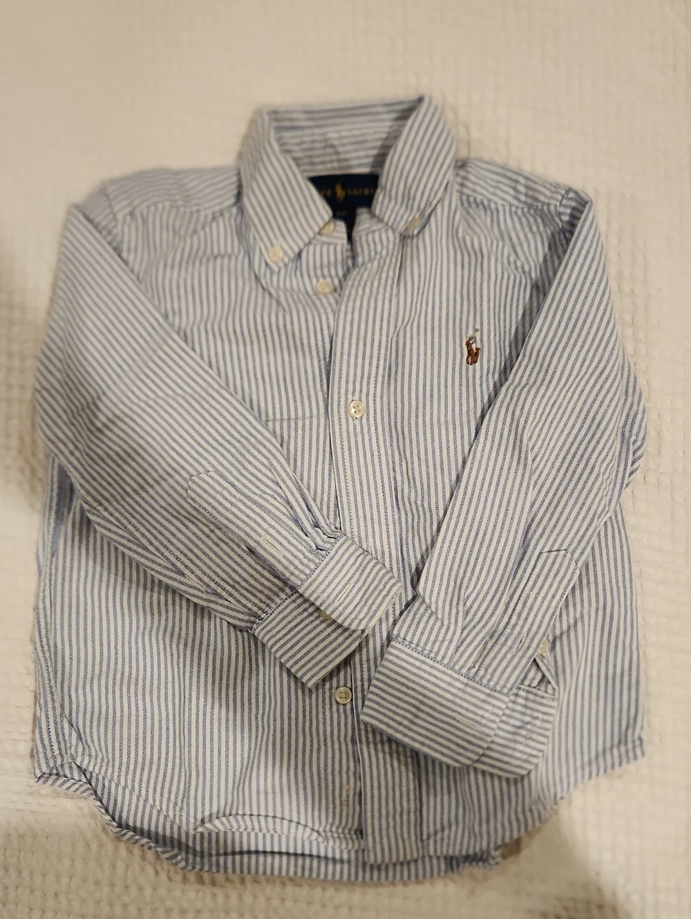 Ralph Lauren Kids Light Blue & White Striped Button-Down Shirt Size 3T